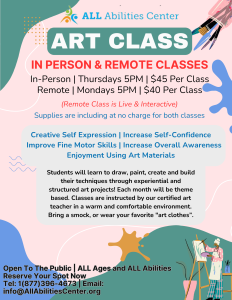 Thursday In Person Weekly Art Class @ ALL Abilities Center